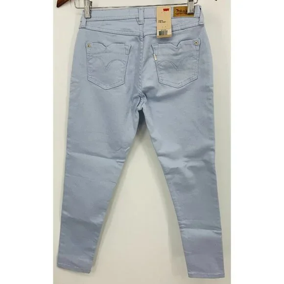 Levis Jeans Size 5 Blue Legging Crop Length Light Wash Skinny Stretch Women New - Picture 4 of 7